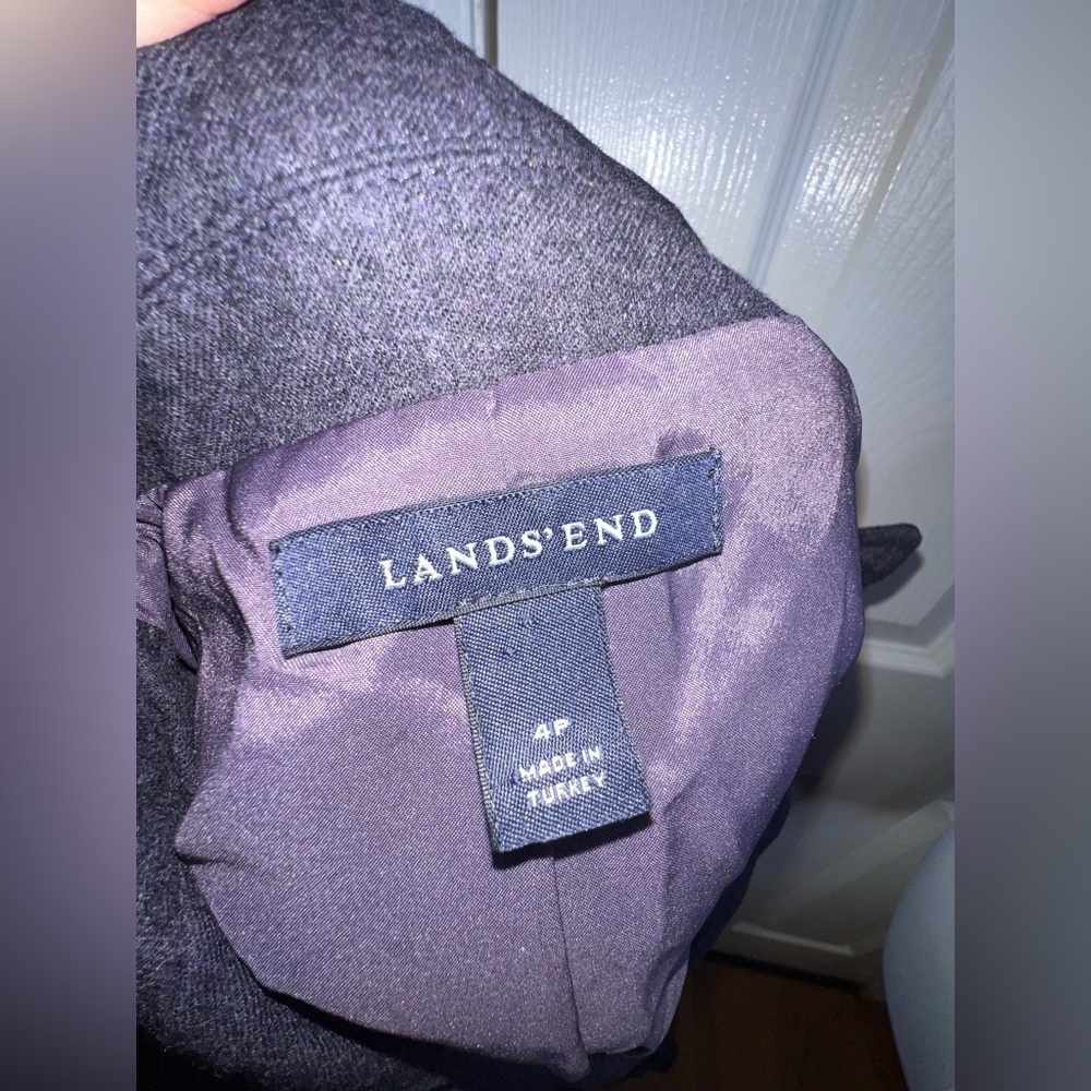 Lands’ End Petites 4 Navy Blue Wool Blazer Jacket Classic 4P Lined - Picture 9 of 16